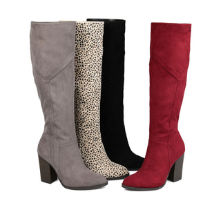 KYLLIE KNEE HIGH BOOTS IN FAUX SUEDE