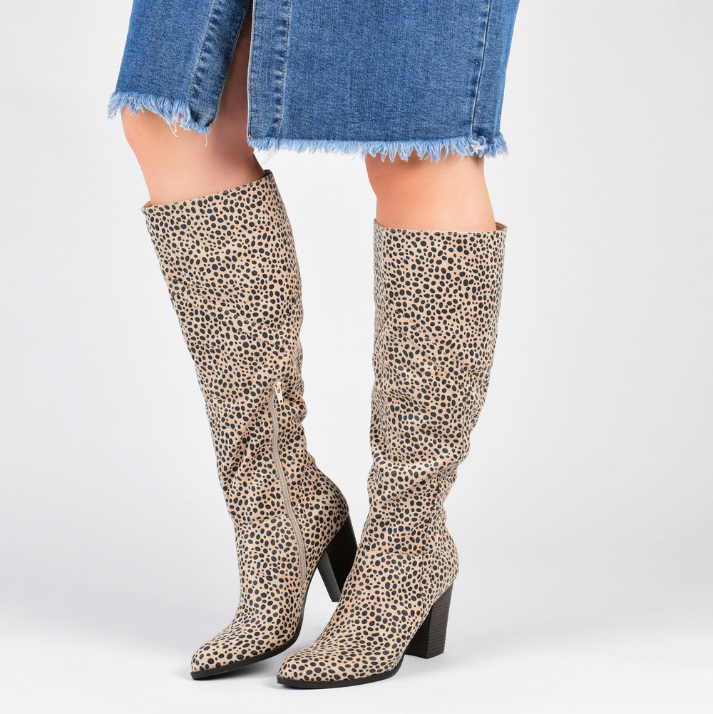 KYLLIE KNEE HIGH BOOTS IN FAUX SUEDE