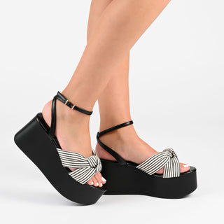 LAILEE PLATFORM SANDALS IN FABRIC