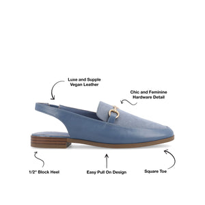 LAINEY LOAFER FLATS IN VEGAN LEATHER - Blue