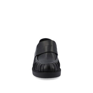 LAKENN RUCHED LOAFER FLAT IN FAUX LEATHER