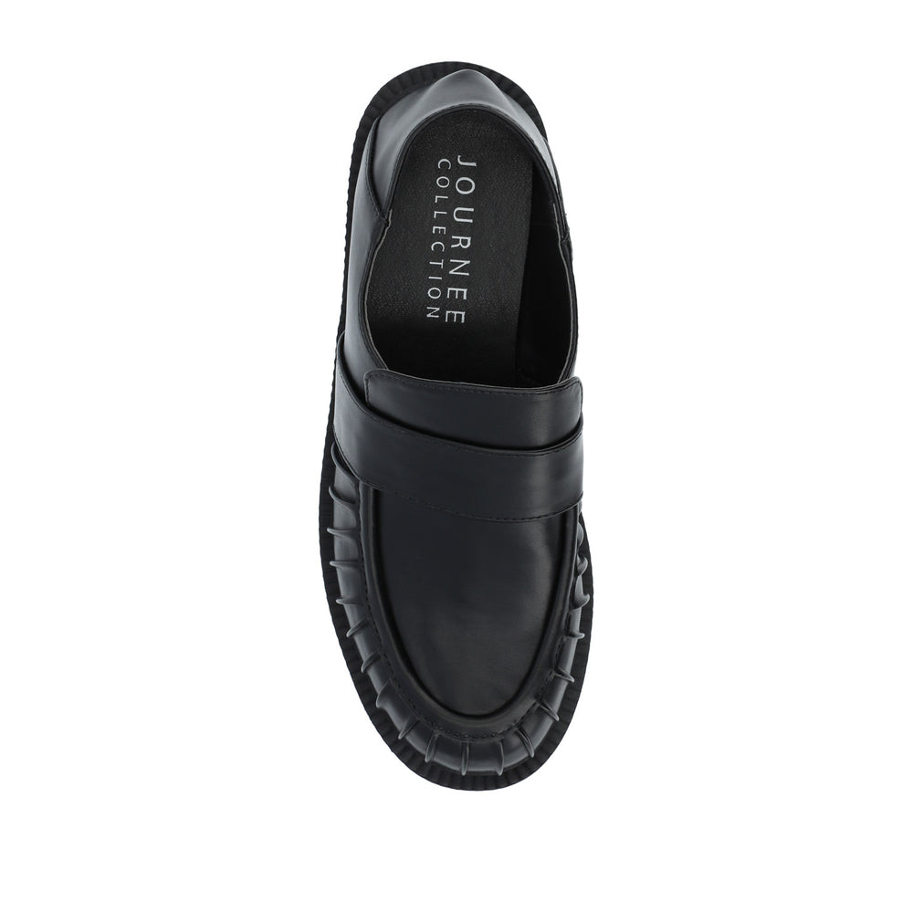 LAKENN RUCHED LOAFER FLAT IN FAUX LEATHER