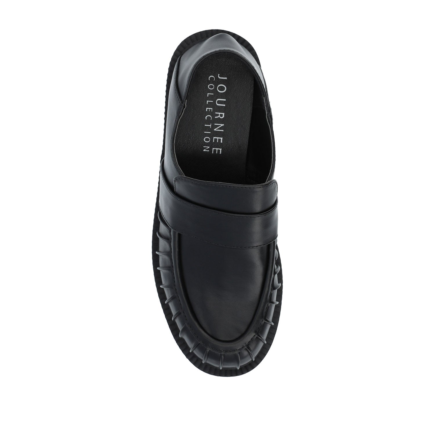 LAKENN RUCHED LOAFER FLAT IN VEGAN LEATHER - Black