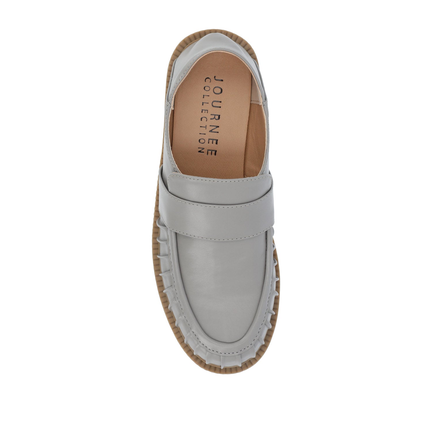 LAKENN RUCHED LOAFER FLAT IN VEGAN LEATHER - Grey