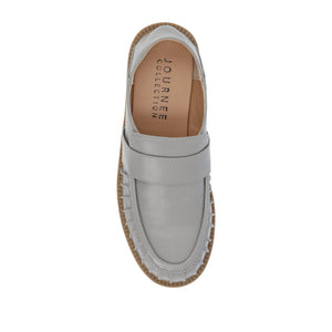 LAKENN RUCHED LOAFER FLAT IN VEGAN LEATHER - Grey
