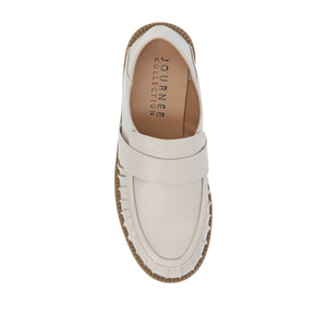 LAKENN RUCHED LOAFER FLAT IN VEGAN LEATHER - Stone