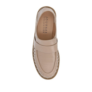 LAKENN RUCHED LOAFER FLAT IN VEGAN LEATHER - Taupe