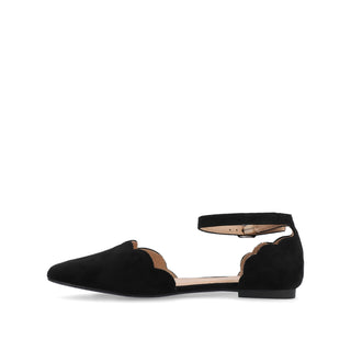 LANA SCALLOPED D'ORSAY FLAT IN FAUX SUEDE