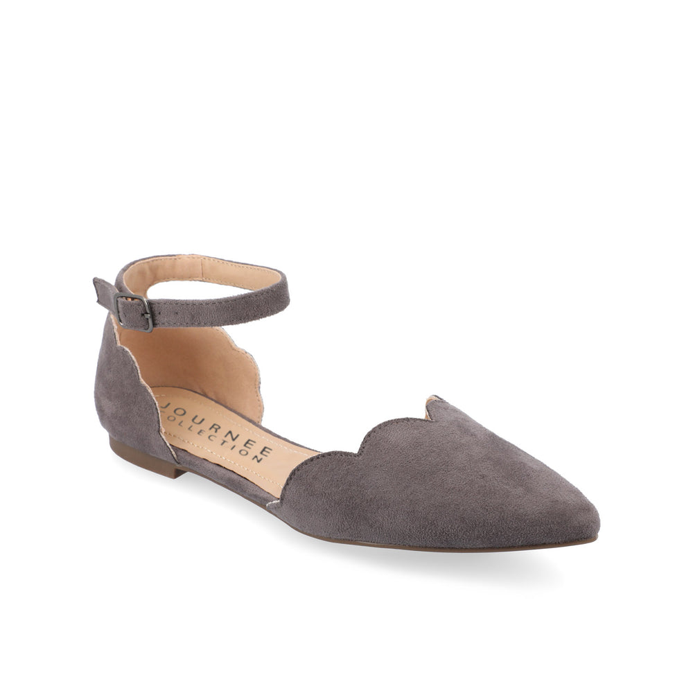 LANA SCALLOPED D'ORSAY FLAT IN FAUX SUEDE