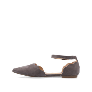 LANA SCALLOPED D'ORSAY FLAT IN FAUX SUEDE