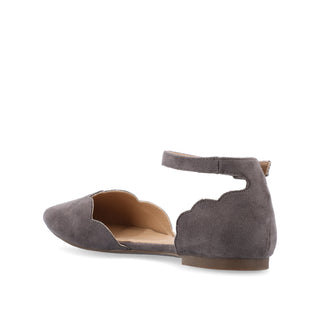 LANA SCALLOPED D'ORSAY FLAT IN FAUX SUEDE