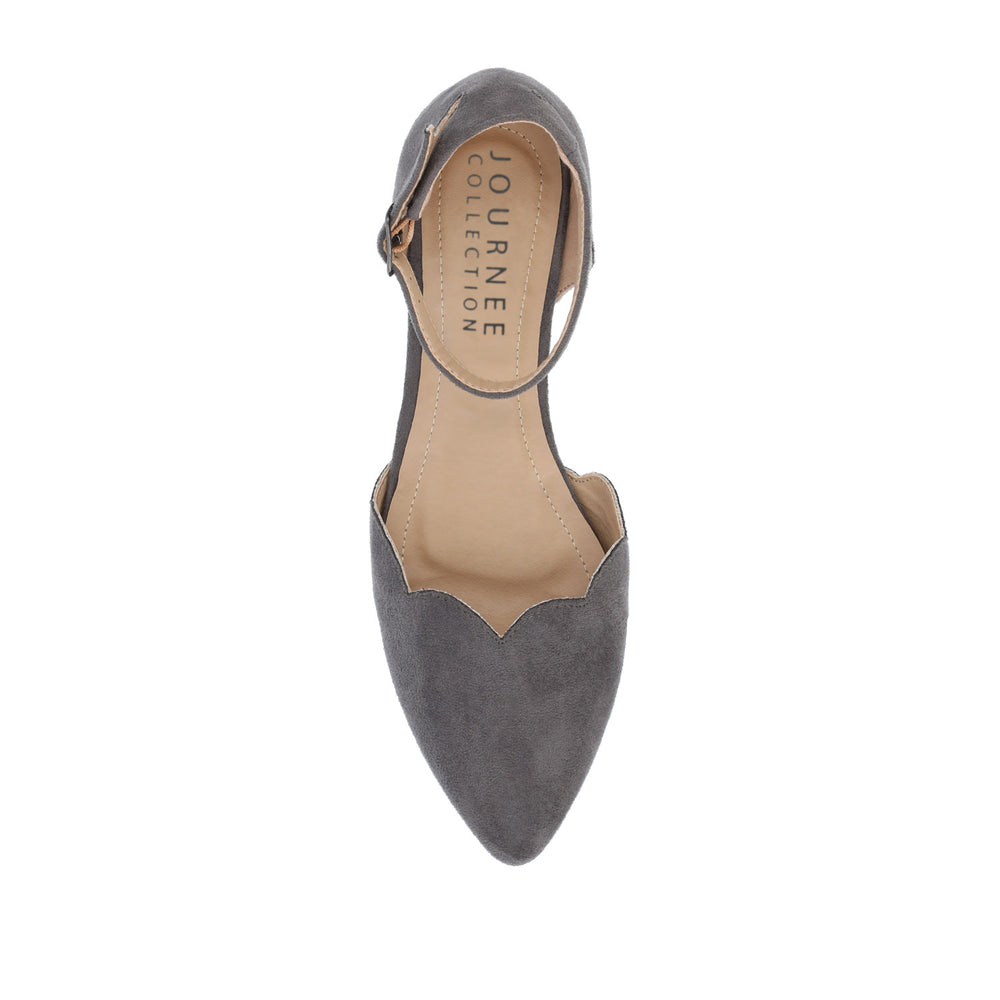 LANA SCALLOPED D'ORSAY FLAT IN FAUX SUEDE