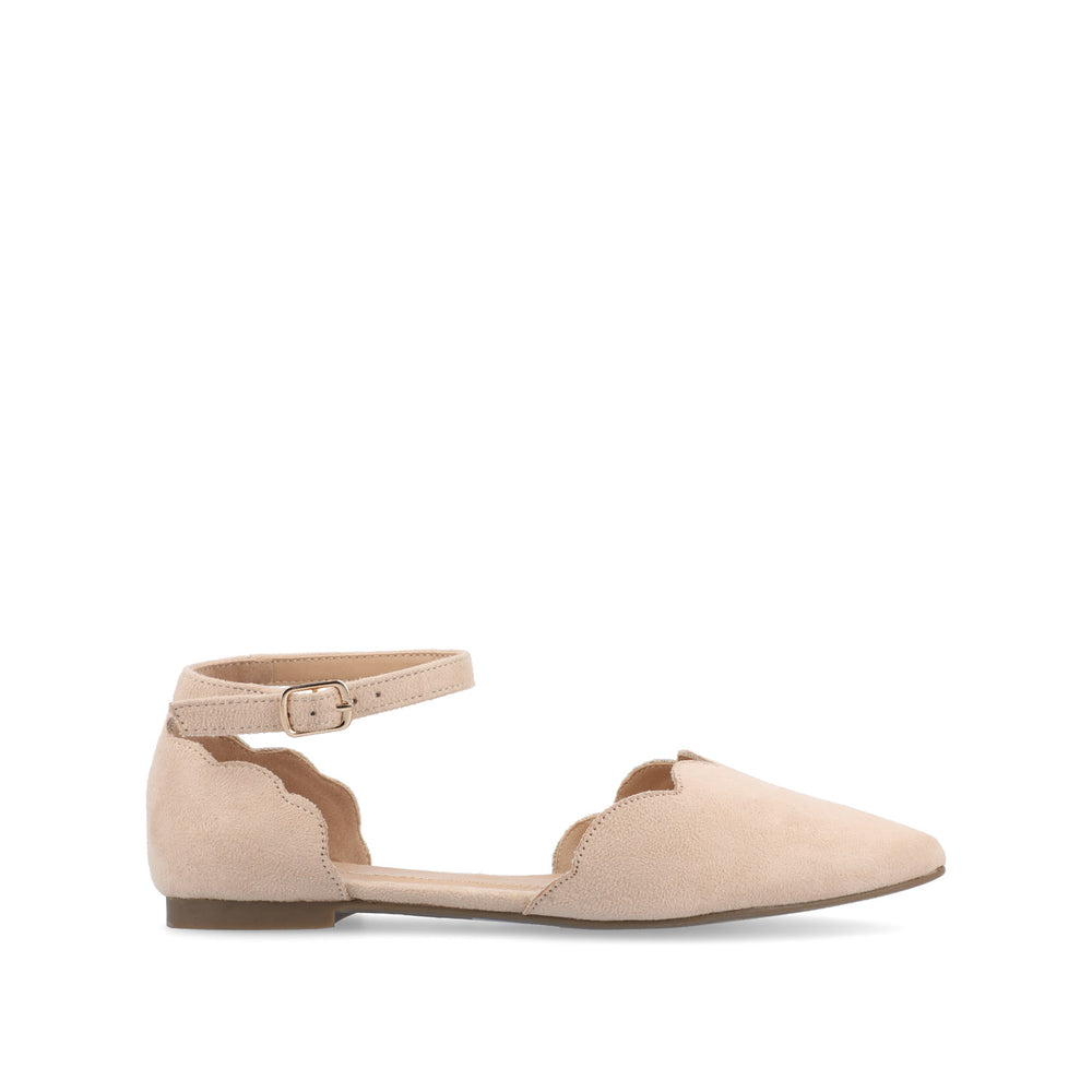 LANA SCALLOPED D'ORSAY FLAT IN FAUX SUEDE