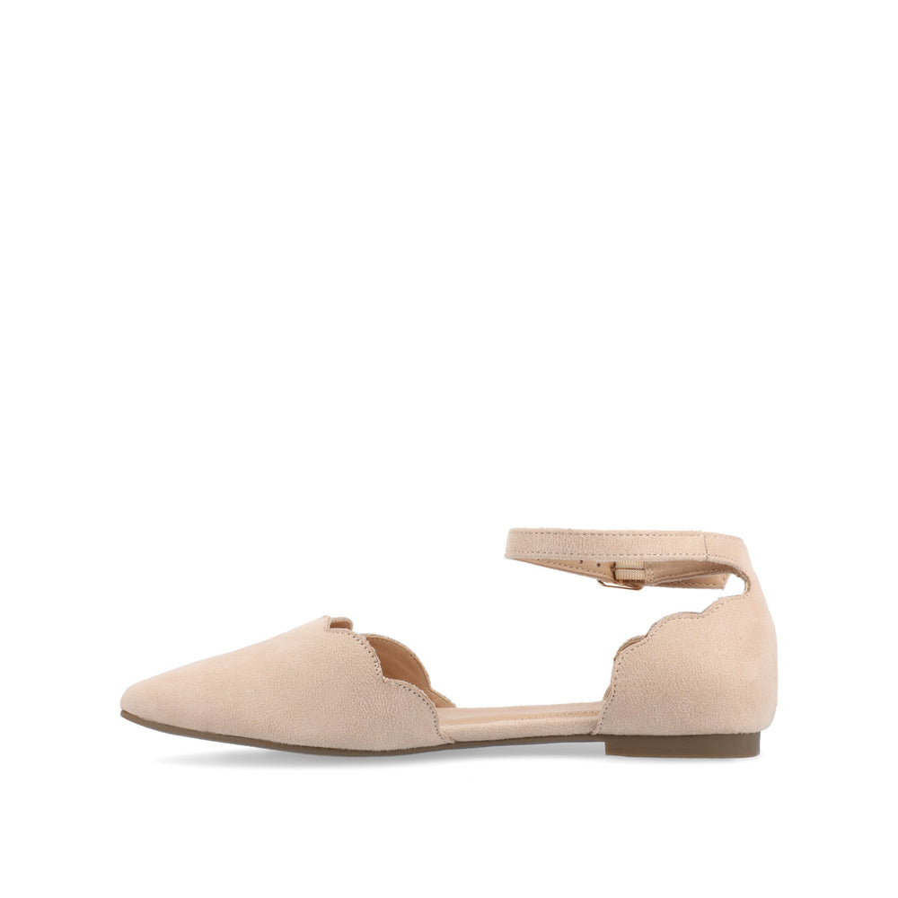 LANA SCALLOPED D'ORSAY FLAT IN FAUX SUEDE