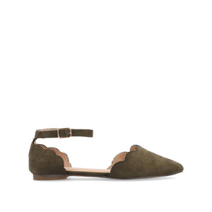LANA SCALLOPED D'ORSAY FLATS IN WIDE - Olive