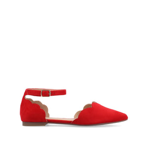 LANA SCALLOPED D'ORSAY FLATS IN WIDE - Red