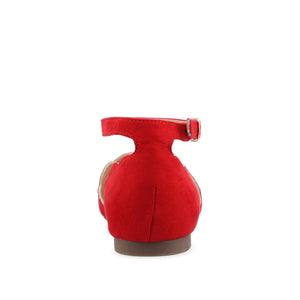 LANA SCALLOPED D'ORSAY FLATS IN WIDE - Red