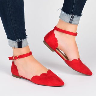 LANA SCALLOPED D'ORSAY FLAT IN FAUX SUEDE