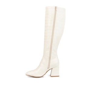 LANDREE KNEE-HIGH BOOTS IN WIDE CALF - Bone