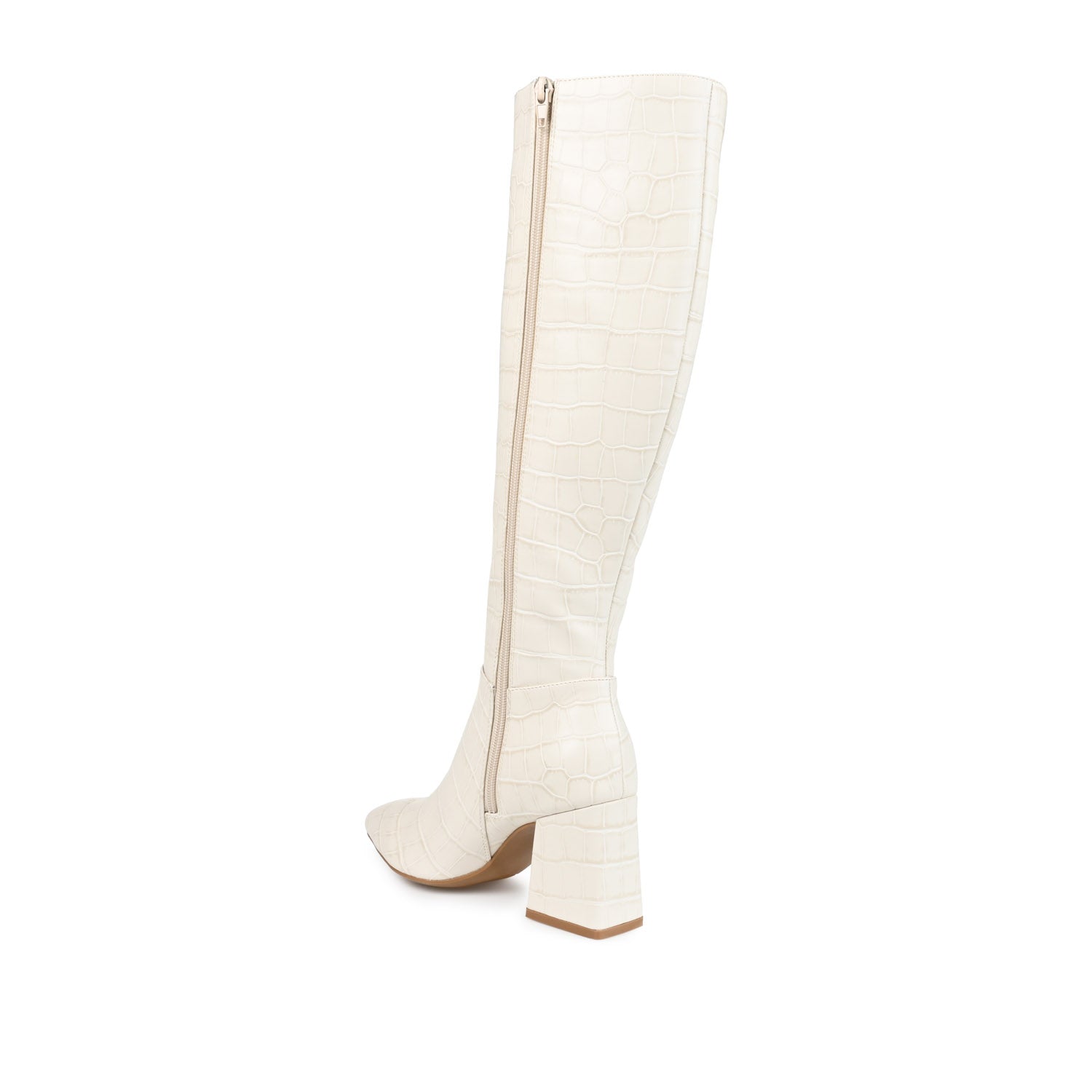 LANDREE KNEE-HIGH BOOTS IN VEGAN LEATHER - Bone