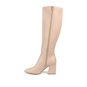 LANDREE KNEE-HIGH BOOTS IN VEGAN LEATHER - Nude