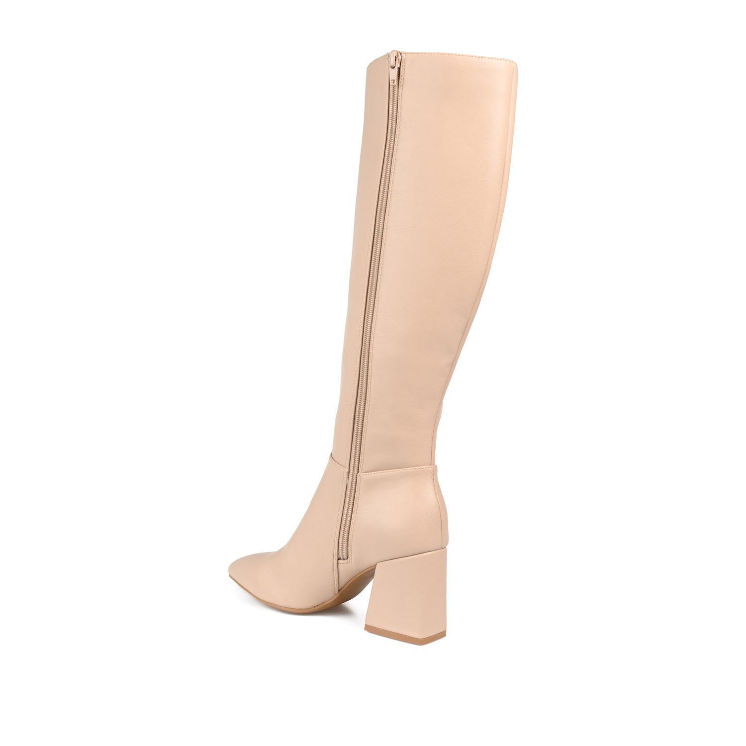 LANDREE KNEE-HIGH BOOTS IN VEGAN LEATHER - Nude