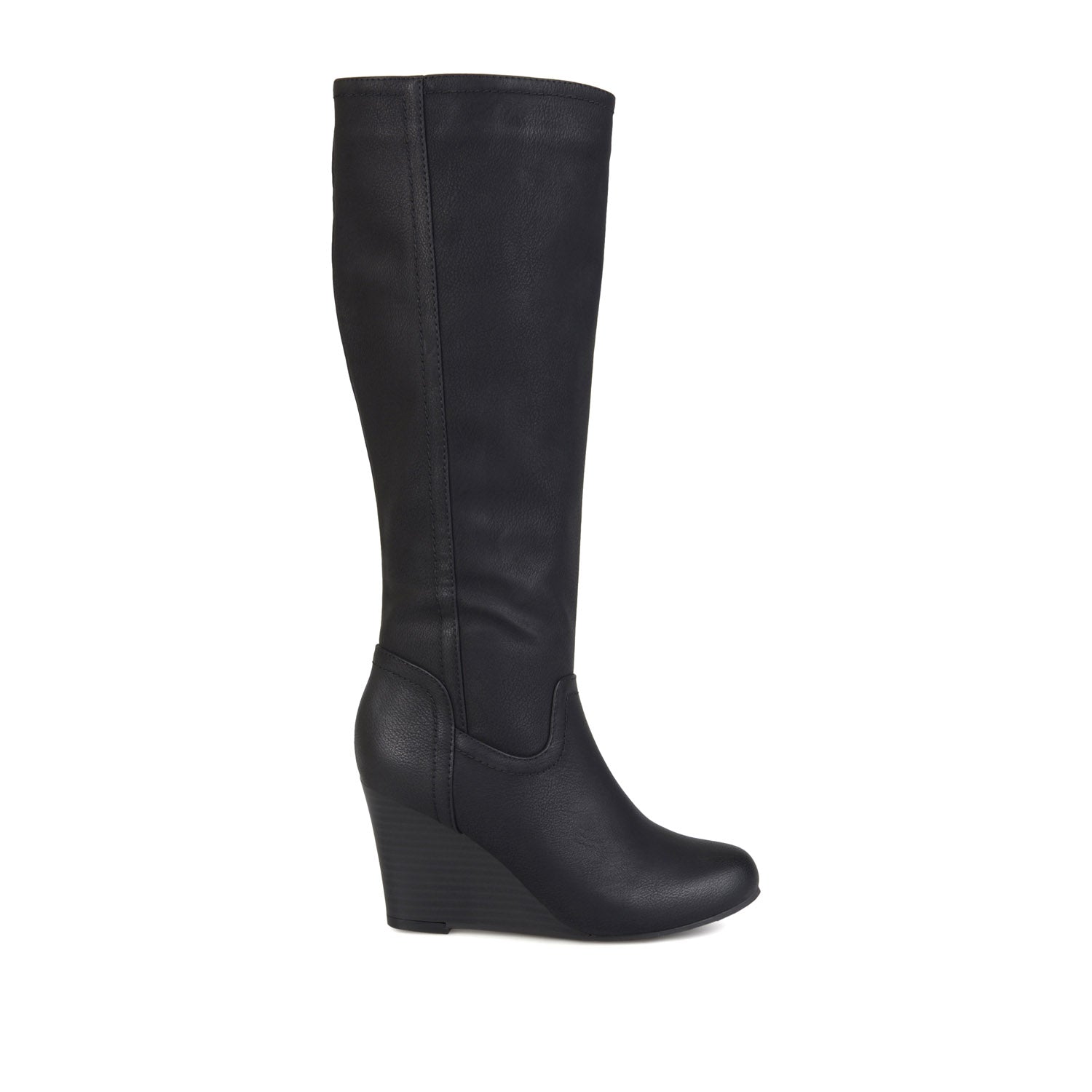 Black wedge boots wide calf hotsell