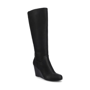 LANGLY KNEE-HIGH BOOTS IN VEGAN LEATHER - Black