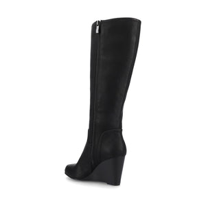 LANGLY KNEE-HIGH BOOTS IN VEGAN LEATHER - Black