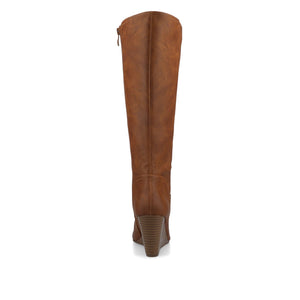 LANGLY KNEE-HIGH BOOTS IN VEGAN LEATHER - Brown