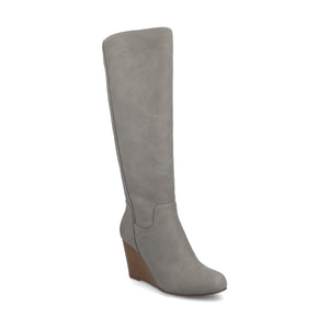 LANGLY KNEE-HIGH BOOTS IN VEGAN LEATHER - Grey
