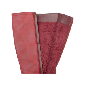 LANGLY KNEE-HIGH BOOTS IN WIDE CALF - Red
