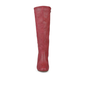 LANGLY KNEE-HIGH BOOTS IN VEGAN LEATHER - Red