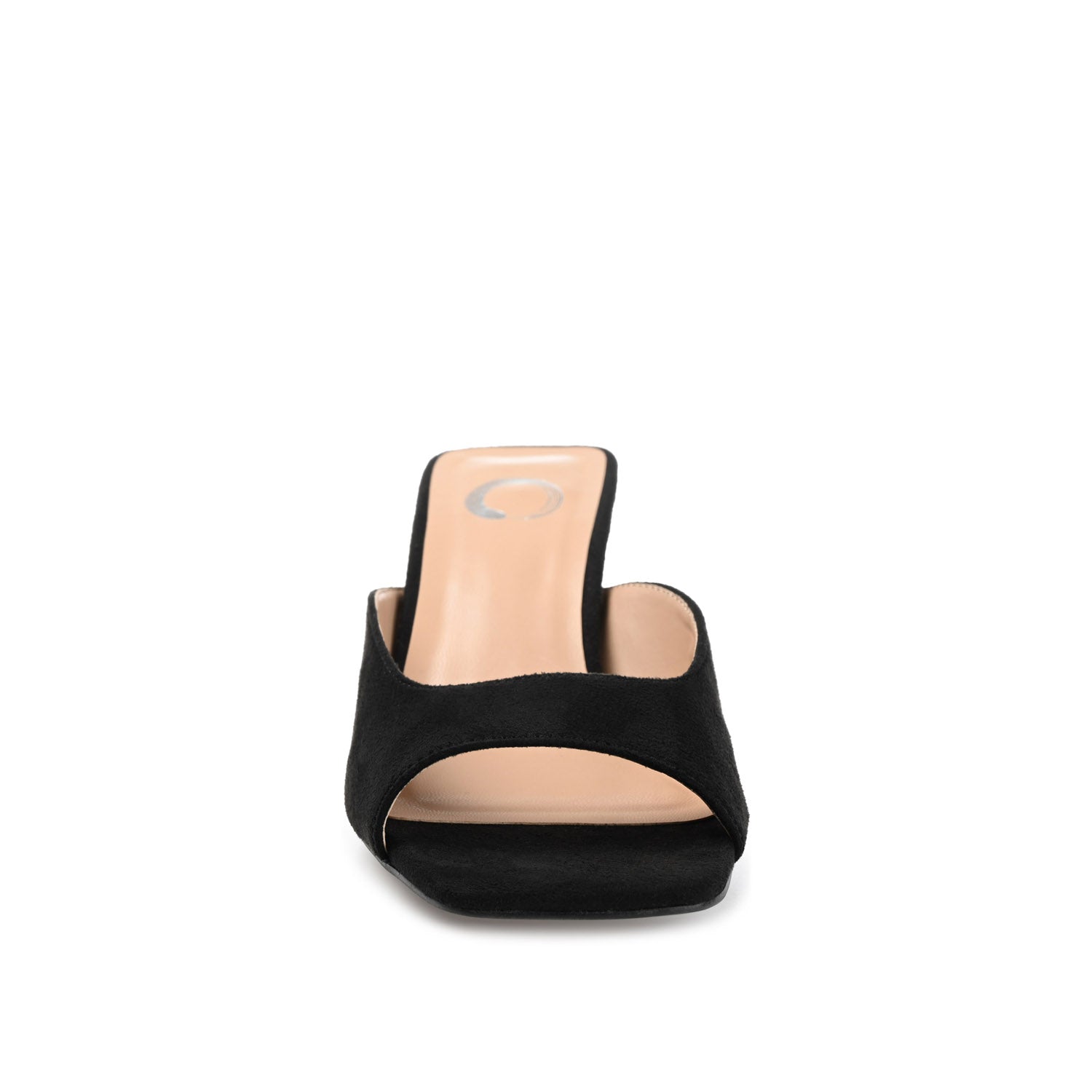 LARNA FAUX SUEDE PEEP TOE KITTEN HEELS IN WIDE - Black