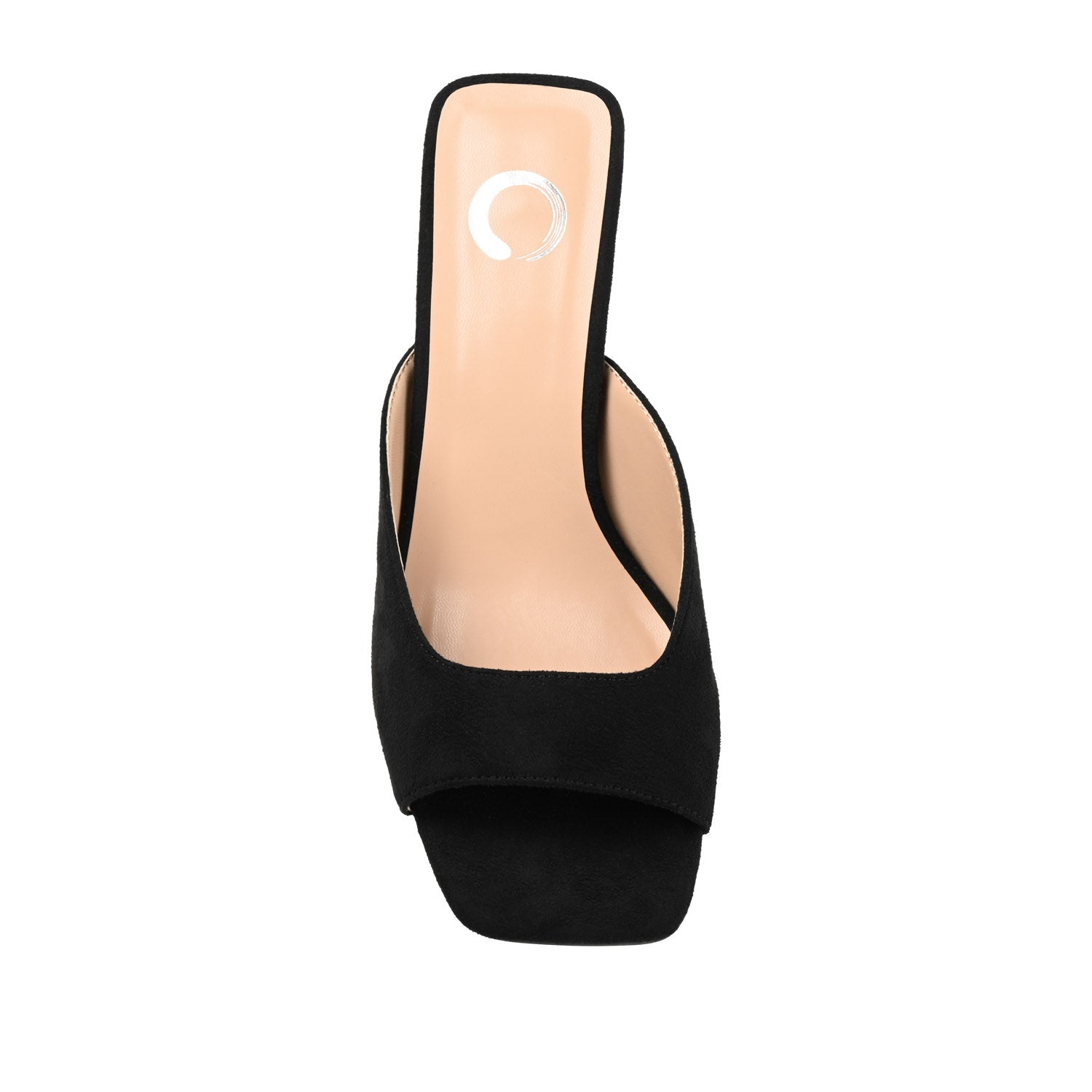 LARNA FAUX SUEDE PEEP TOE KITTEN HEELS IN WIDE - Black