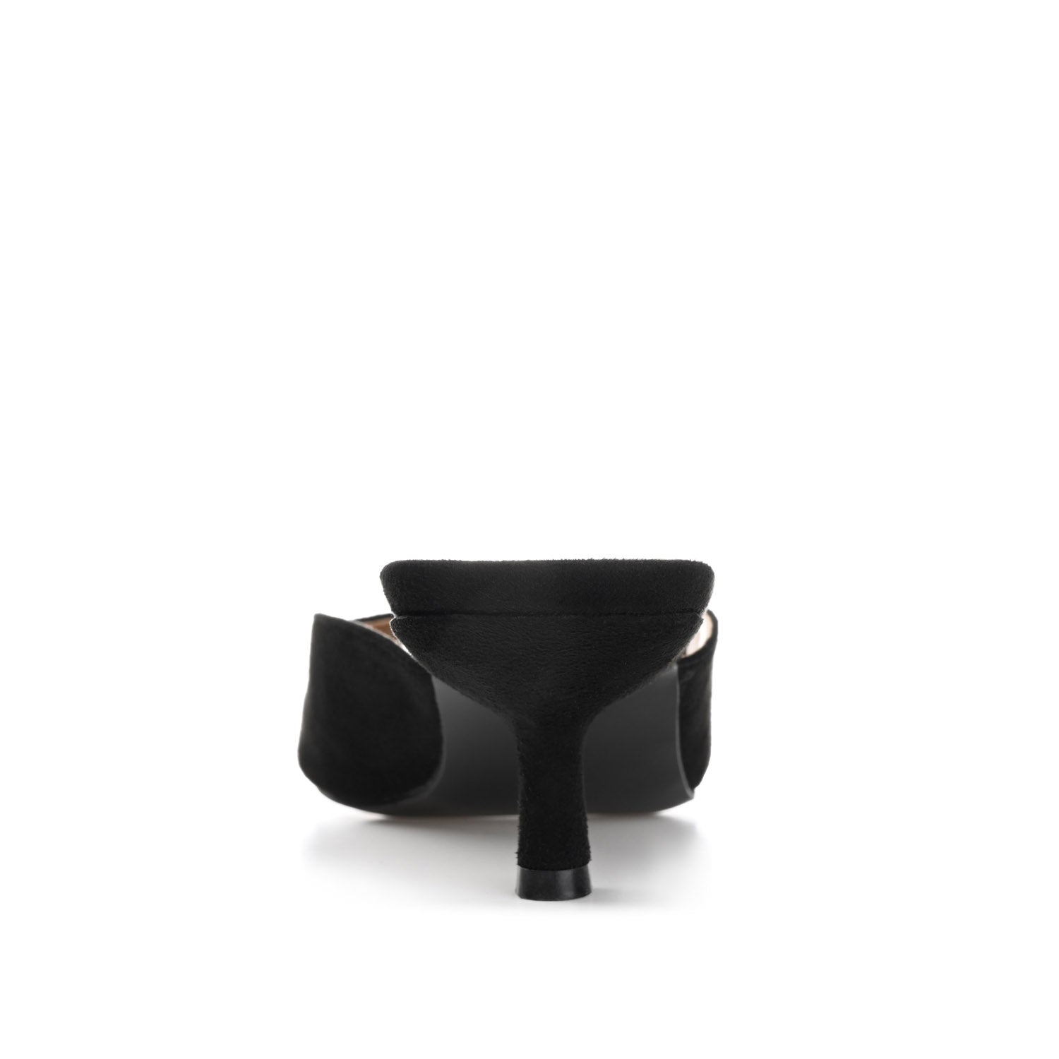 LARNA FAUX SUEDE PEEP TOE KITTEN HEELS IN WIDE - Black