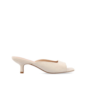 LARNA FAUX SUEDE PEEP TOE KITTEN HEELS - Bone