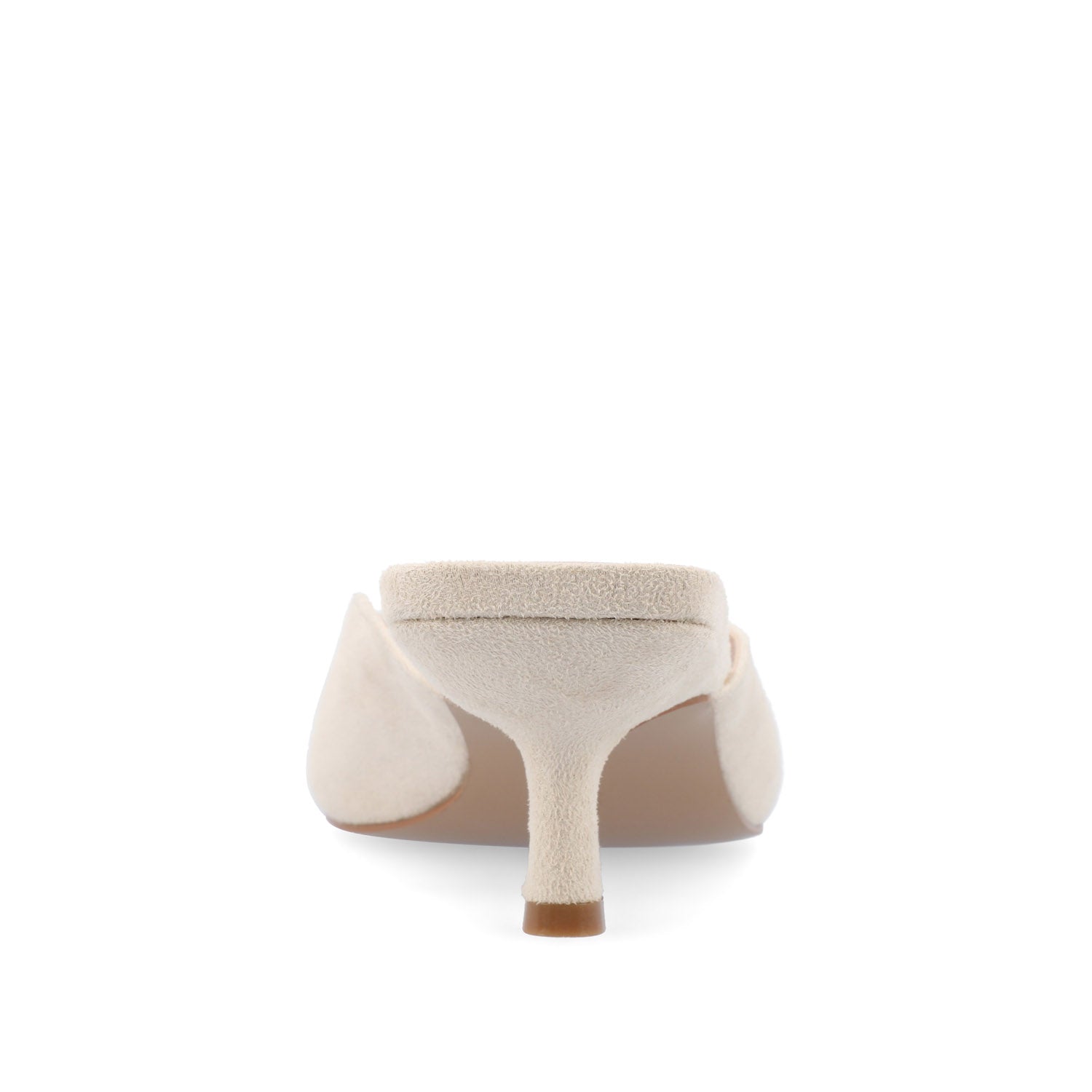 LARNA FAUX SUEDE PEEP TOE KITTEN HEELS - Bone