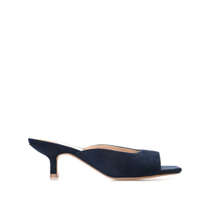 LARNA FAUX SUEDE PEEP TOE KITTEN HEELS - Navy Nubuck