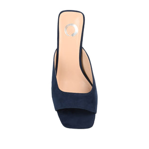 LARNA FAUX SUEDE PEEP TOE KITTEN HEELS IN WIDE - Navy Nubuck