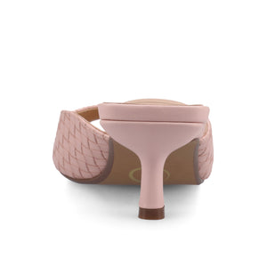 LARNA FAUX LEATHER PEEP TOE KITTEN HEELS IN WIDE