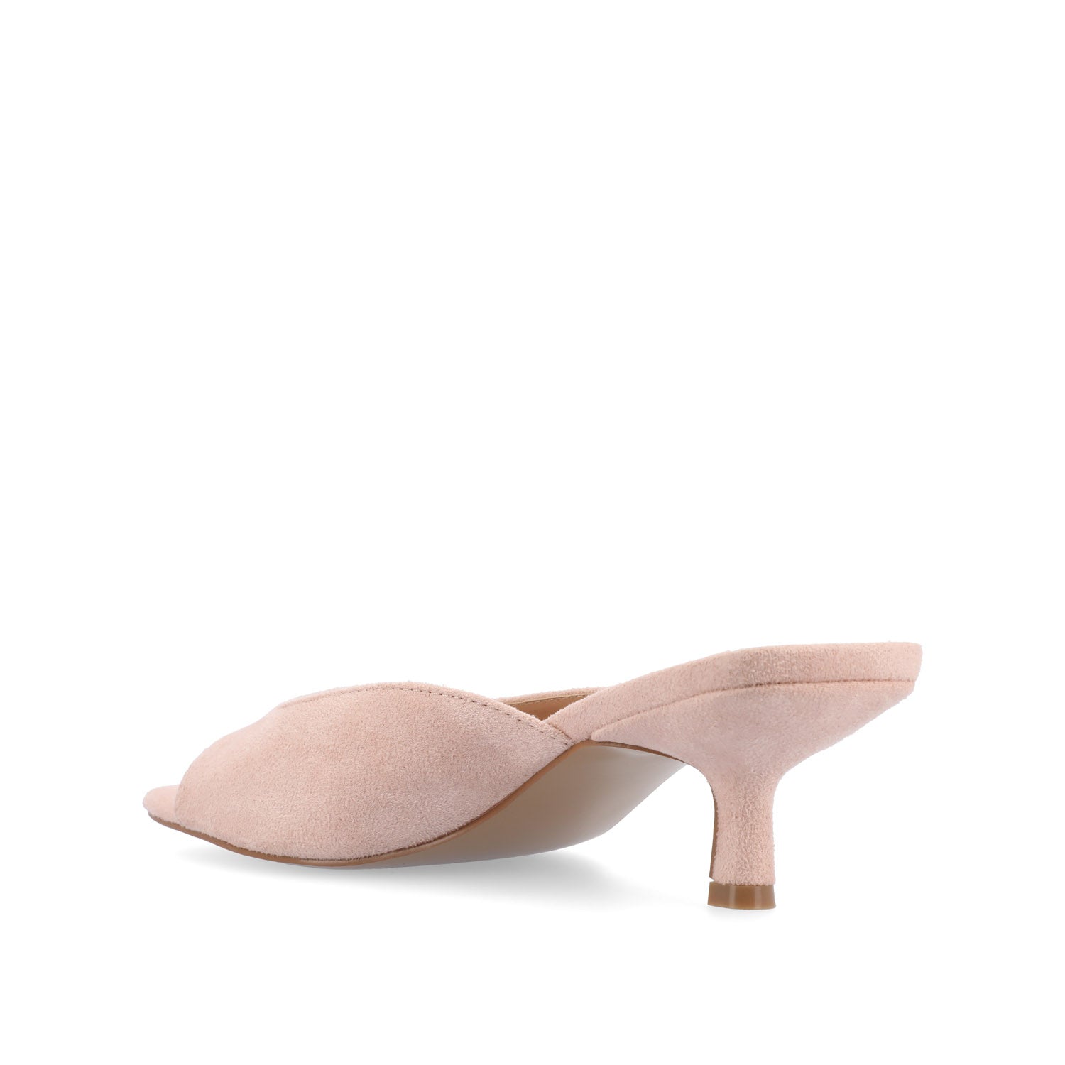 LARNA FAUX SUEDE PEEP TOE KITTEN HEELS IN WIDE - Pink