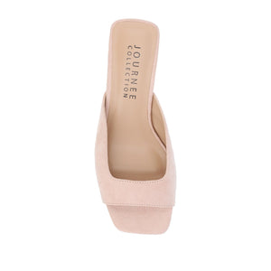 LARNA FAUX SUEDE PEEP TOE KITTEN HEELS IN WIDE - Pink