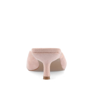 LARNA FAUX SUEDE PEEP TOE KITTEN HEELS IN WIDE - Pink