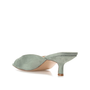 LARNA FAUX SUEDE PEEP TOE KITTEN HEELS - Sage