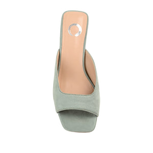 LARNA FAUX SUEDE PEEP TOE KITTEN HEELS - Sage