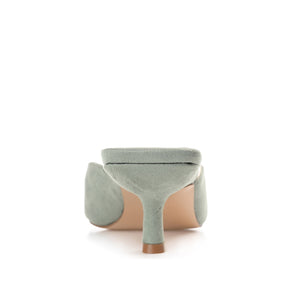 LARNA FAUX SUEDE PEEP TOE KITTEN HEELS - Sage