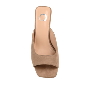 LARNA FAUX SUEDE PEEP TOE KITTEN HEELS IN WIDE - Taupe