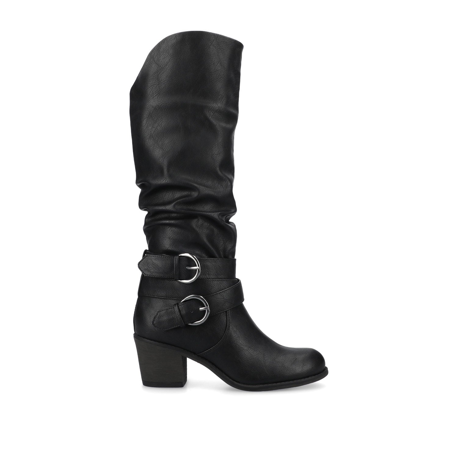 LATE BOOTS IN WIDE WIDTH (FOOTBED) - Black PU