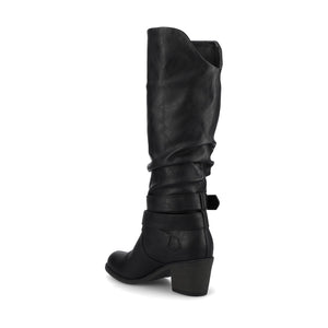 LATE BOOTS IN WIDE WIDTH (FOOTBED) - Black PU